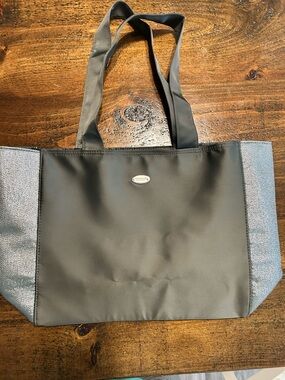 Coach Tote Bag Gray w/ Shimmering Side Panels Shopping Travel Purse Handbag NWOT